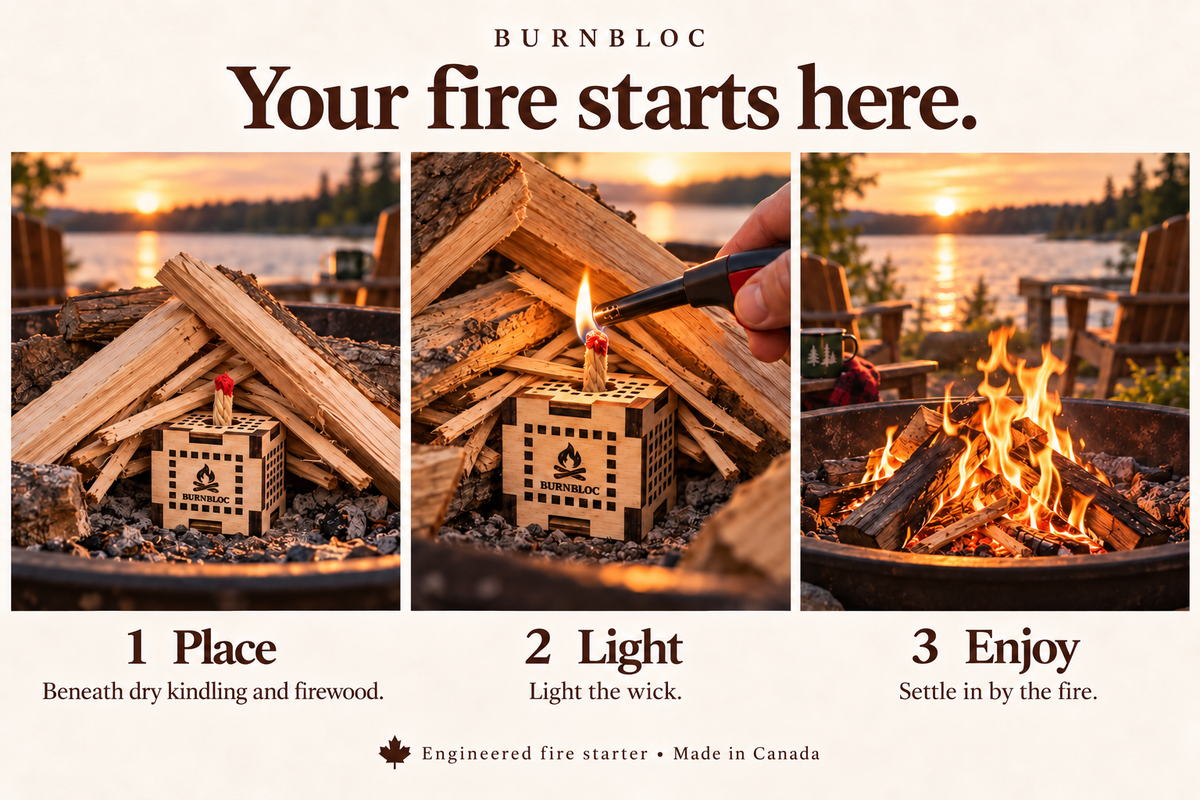 BurnBloc engineered fire starter 12-pack refill product gallery